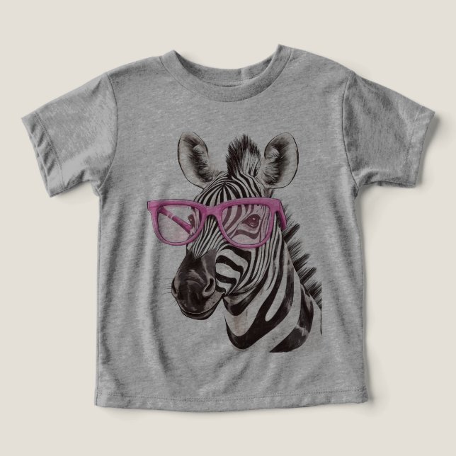Zebra com Óculos Rosa (Design frontal)