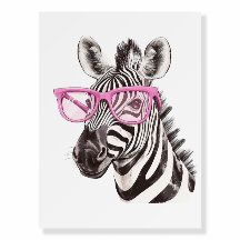 Zebra com Óculos Rosa