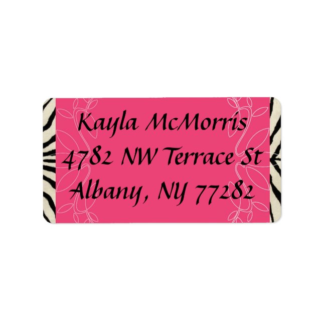 Zebra e adesivo rosa (Frente)