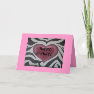 Zebra e Cartão de Aniversário Feliz Rosa!