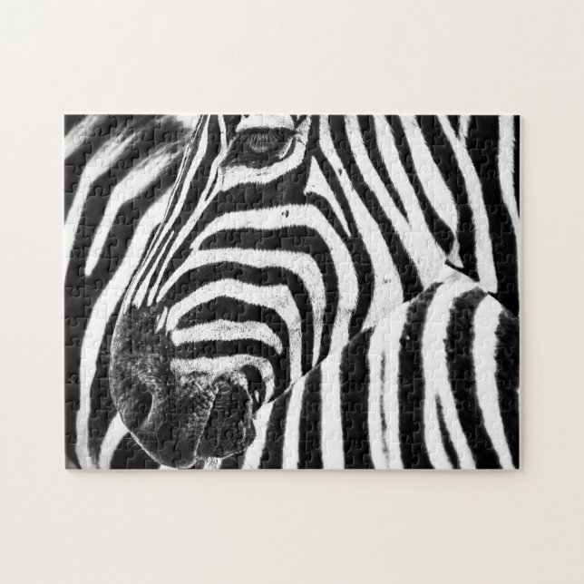 Zebra em preto e branco, Quebra-cabeça de serra (Horizontal)