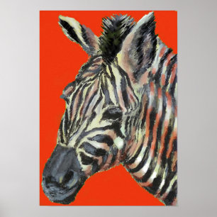 zebra em vermelho - poster