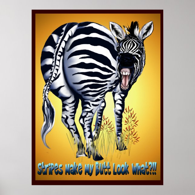 Zebra Fat Butt Poster (Frente)