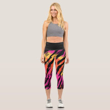 Zebra imprime cores brilhantes leggings para ela