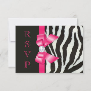 Zebra Laço Rosa RSVP