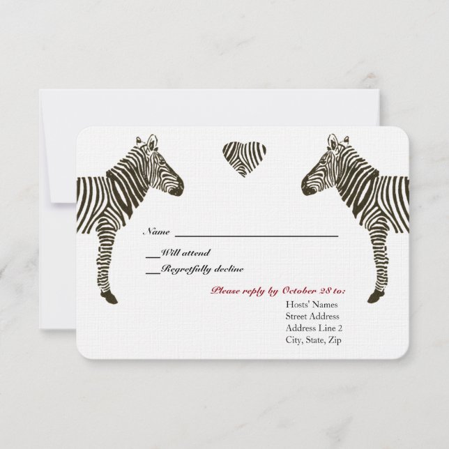 Zebra Love RSVP (Frente)
