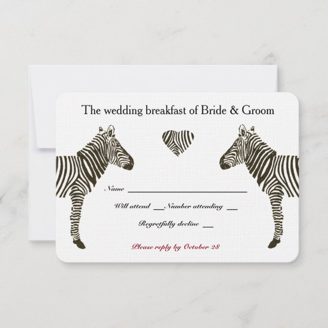 Zebra Love Wedakfast RSVP (Frente)