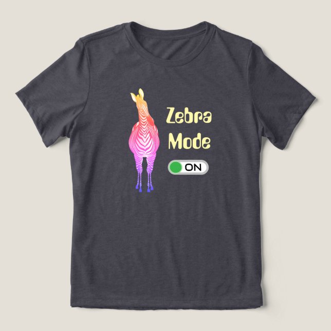 Zebra Mode ON, Rainbow Stripes Customizable Colors (Design frontal)