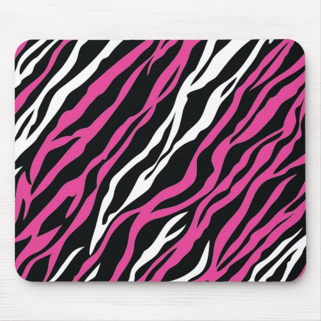 Zebra Mousepad - Rosa e Branco (Frente)