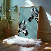 Zebra na Poster azul