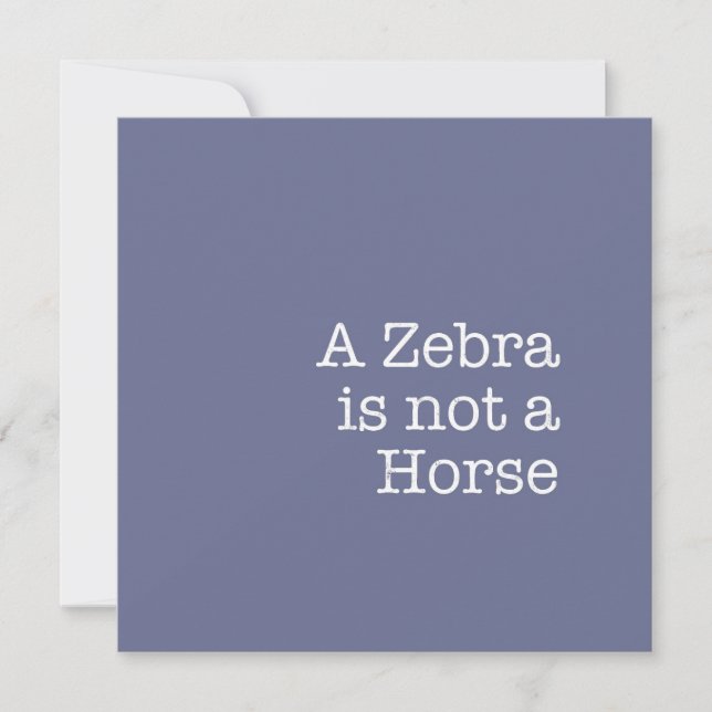 Zebra não é um cartão de nota de cavalo (Frente)