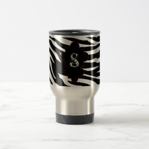 Zebra Negra 15 oz. Caneca de viagem de aço inoxid
