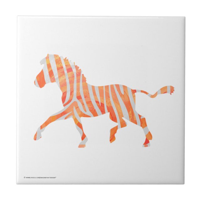 Zebra Orange e White Silhouette (Frente)