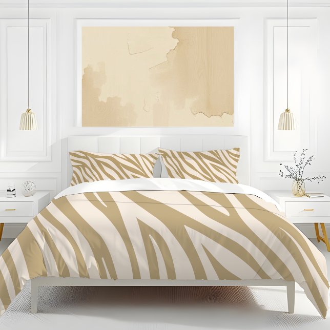 Zebra Print-Beige- (Zebra Print Neutral Beige BEDROOM duvet and pillows)