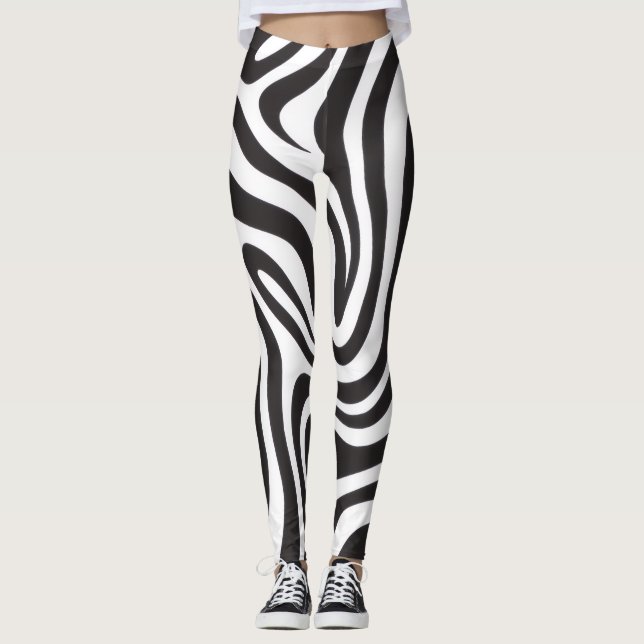 Zebra Print Fashion Leggings (Frente)