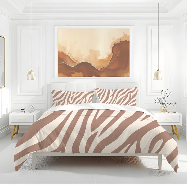 Zebra Print-Mocha Mousse (Zebra Print-Mocha Mousse Pillow Case)