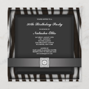 Zebra, qualquer Convite de festas numérico