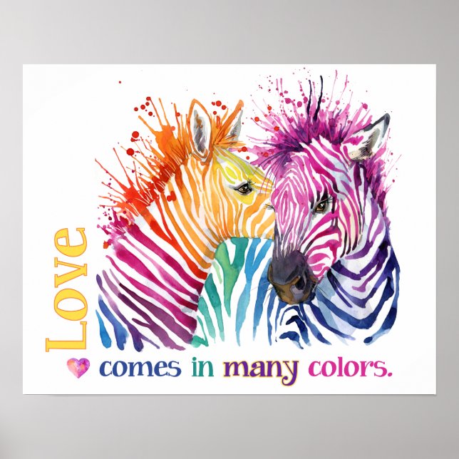 Zebra Rainbow Poster (Frente)