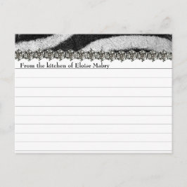 Zebra Rhinestone Parecem Cartões de Receita Person