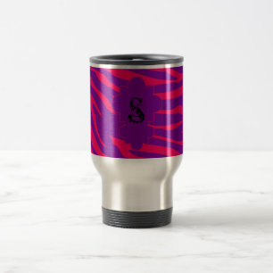 Zebra rosa 15 oz. Caneca de viagem de aço inoxidáv
