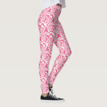 Zebra Rosa e Branca Stripes Mulheres Leggings Capr