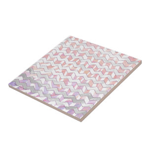 Zebra Rosa e White Chevron