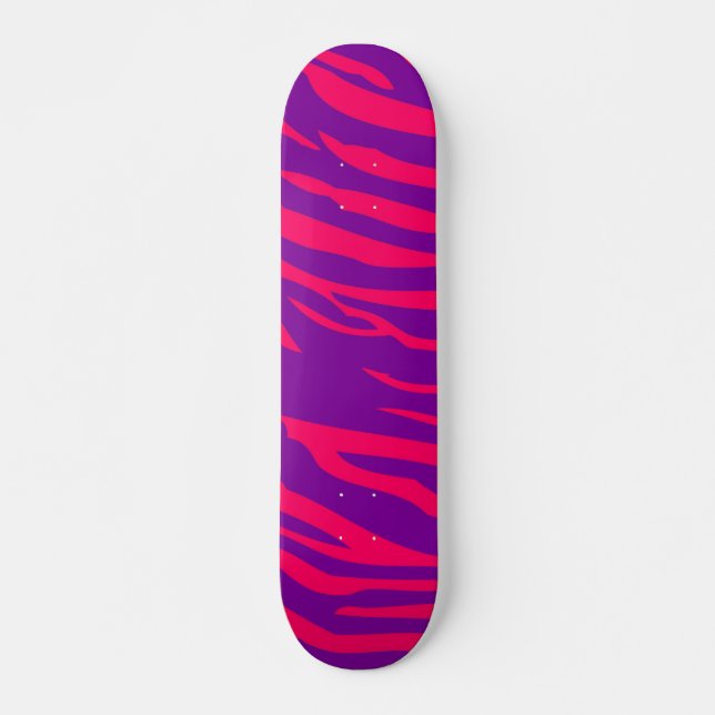 Zebra roxa rosa-rosa-quente Imprime skate antigo (Frente)