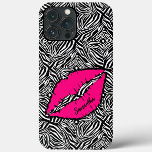 Zebra Simples com Lábios Rosa Personalizados