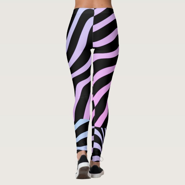 Zebra Stripes - Leggings para Mulheres Zebra 3D (Verso)