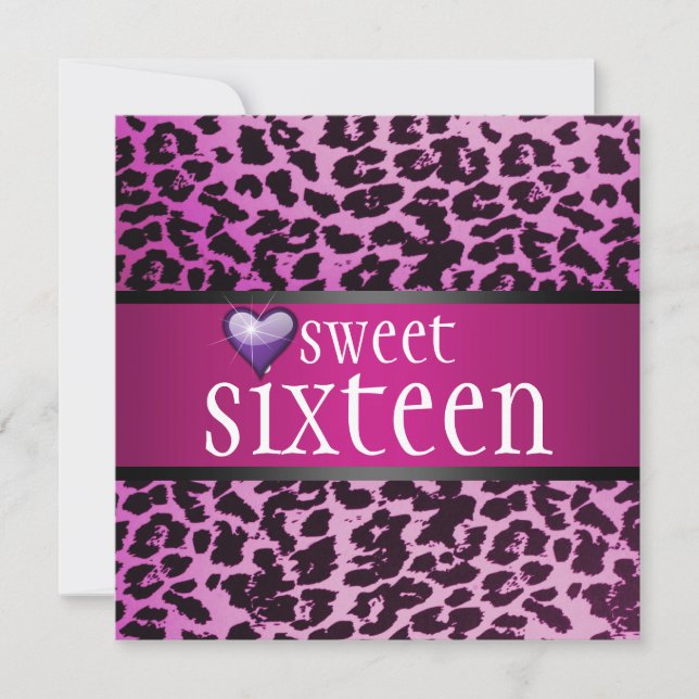 Zebra Sweet 16 Convite (Frente)