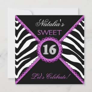 Zebra Sweet Sessenta Convites para Bling de rendas