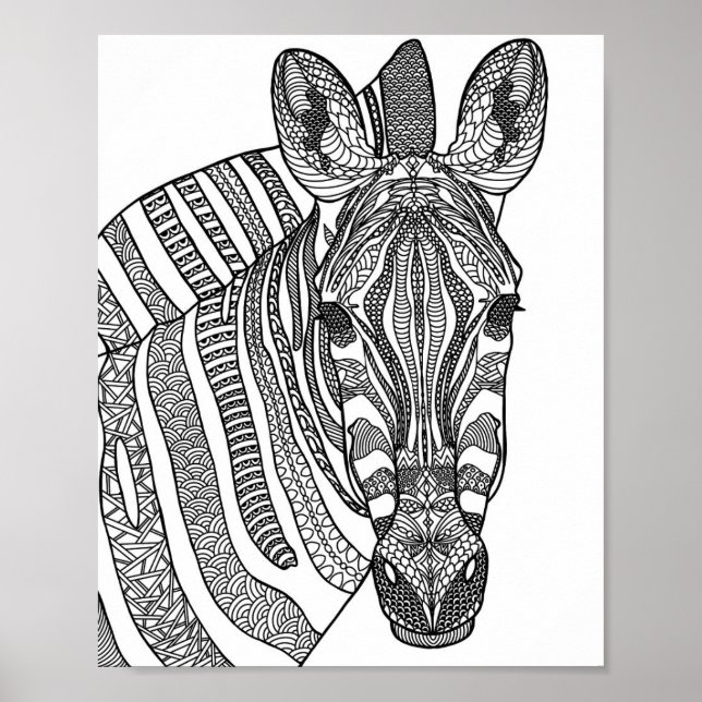Zebra Wall Art, Wall Art, Zebra Poster (Frente)