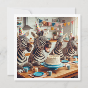 Zebras comemorando, convite para aniversário de ze
