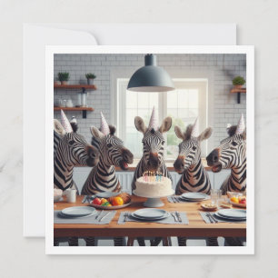 Zebras comemorando, convite para aniversário de ze