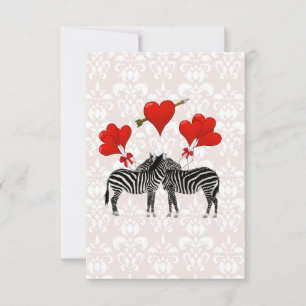 Zebras e corações em damasco cor-de-rosa