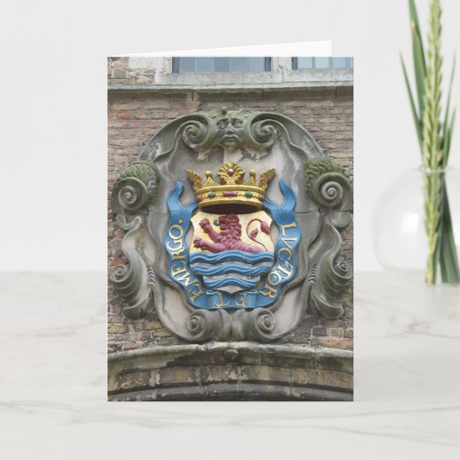 Zeeland Luctor et Emergo Gable Stone Cartão com fo (Frente)