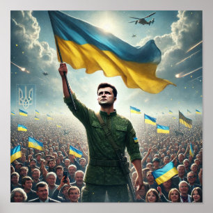 Zelenskyy Ucrânia Rally Poster Impressão