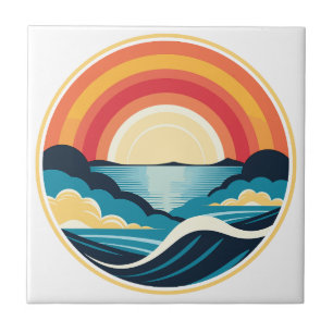 Zen Art Deco Sunset sobre Água