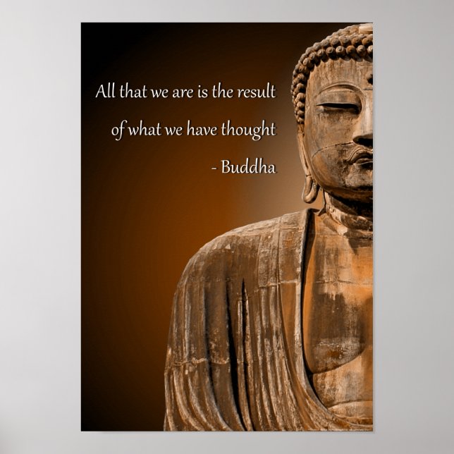 Zen Buddha Cotação Inspiracional Poster espiritual (Frente)