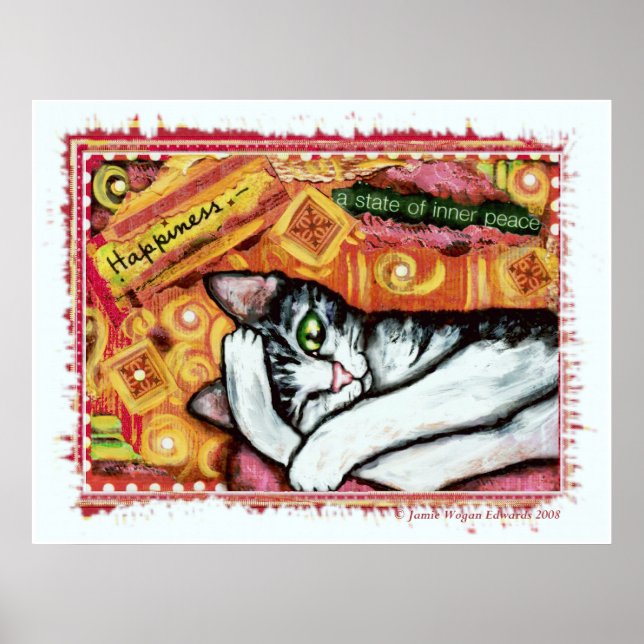 Zen Cat Art Poster (Frente)