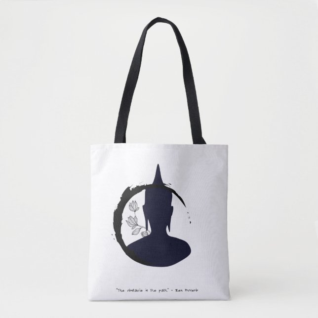 Zen Citação: Sabedoria e Meditação Tote Bag (Frente)