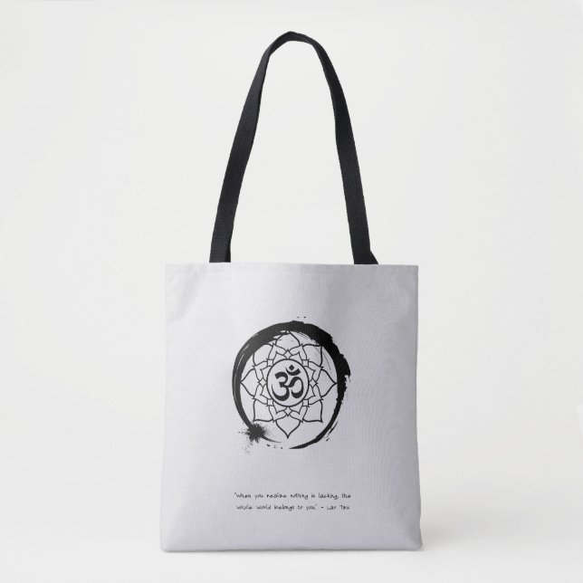 Zen Citação: Sabedoria e Meditação Tote Bag (Frente)