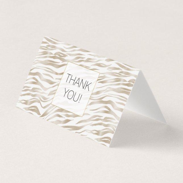 Zen Cream White Zebra Print Obrigado (Frente)