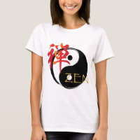 Zen e camisetas femininas do símbolo de Yin Yang