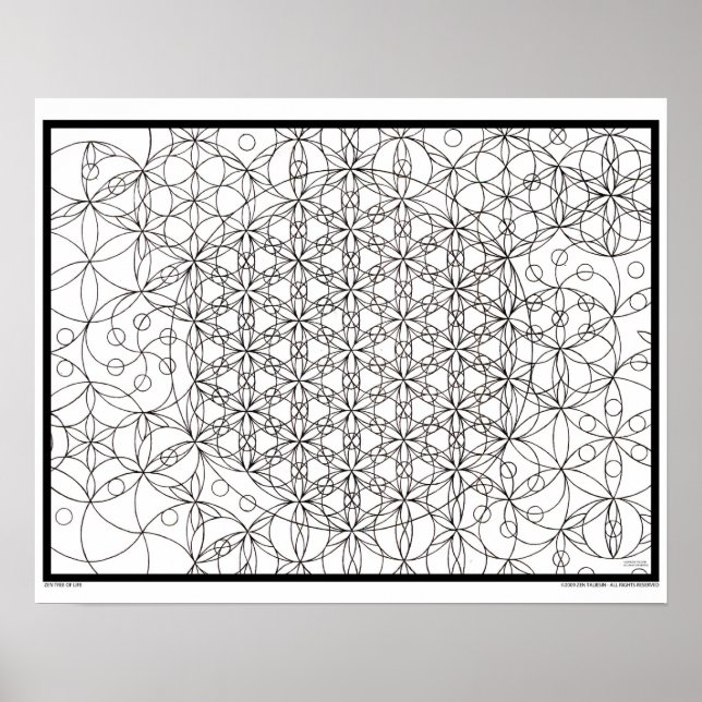 Zen Flower of Life Coloring Poster (Frente)