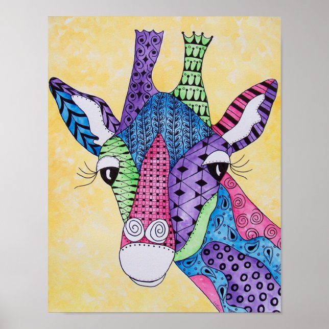 Zen Giraffe Animal Poster (Frente)