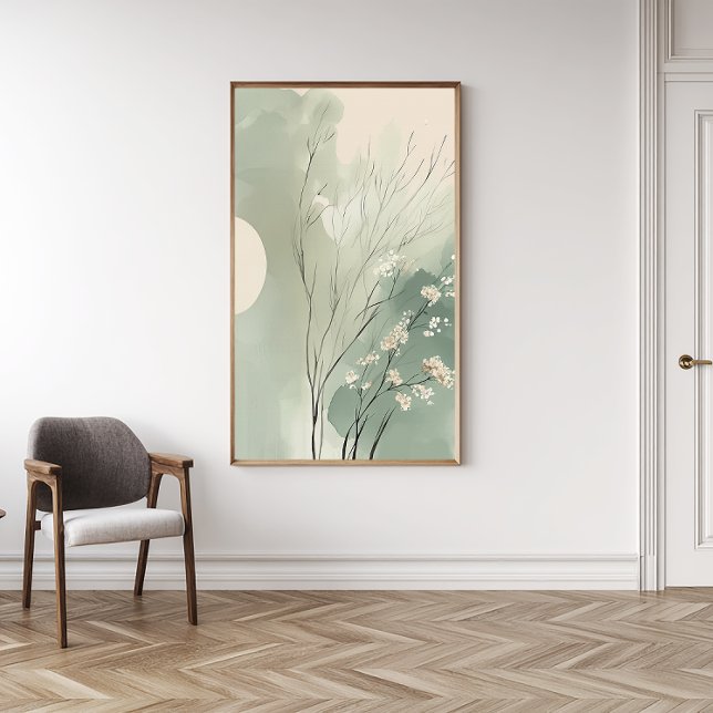 Zen Japandi Botandi Watercolor Impressão (Criador carregado)