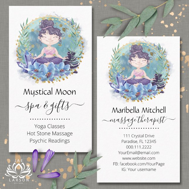 Zen rocks Yoga Spa Massage Cartão de visita (Criador carregado)