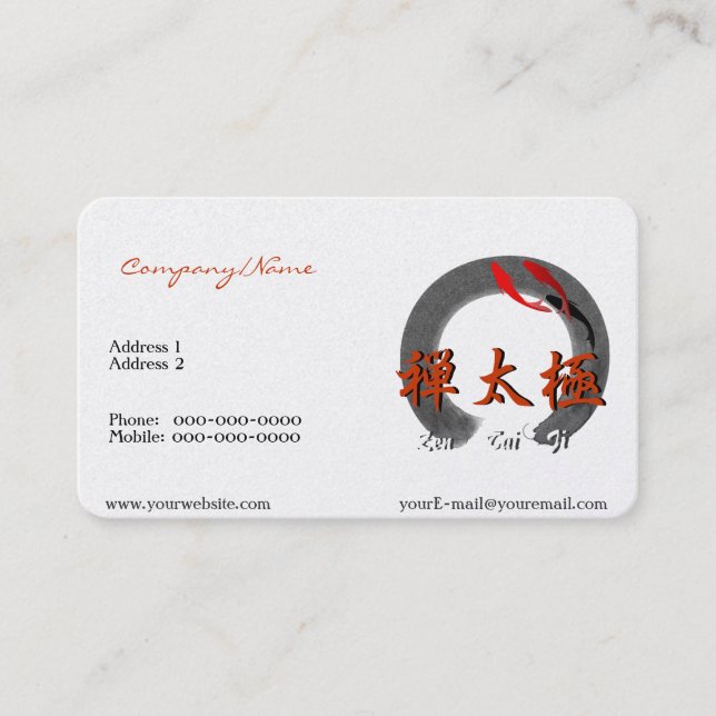 Zen Tai Ji com Kois Cartão de visita (Frente)