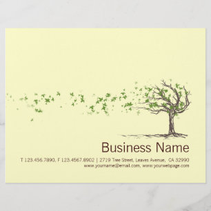 Zen Wind Tree Com Folheto De Folhas